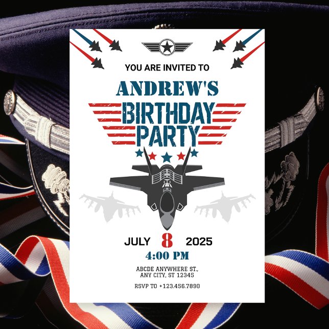 Air force jet fighter pilot Birthday Invitation (Creator Uploaded)