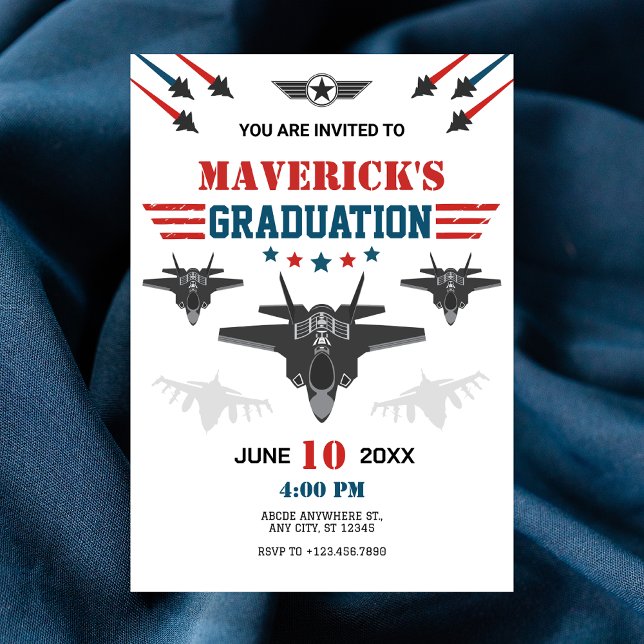 Air force jet fighter pilot graduation invitation (Creator Uploaded)