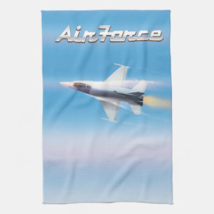 Air Force Jet Poster Tea Towel