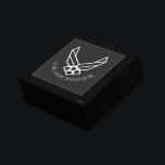 Air Force Logo - Black Gift Box<br><div class="desc">This design features the iconic Air Force logo set against a striking blue background. Its clean and patriotic look embodies the honour,  pride,  and tradition of the United States Air Force,  making it ideal for showcasing support and appreciation for military service.</div>