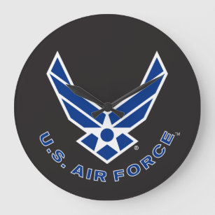 Air Force Logo - Blue Large Clock