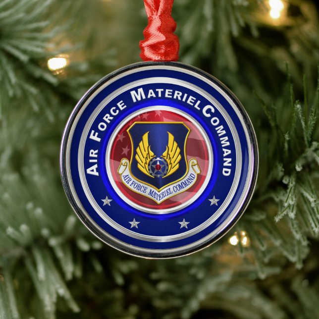 Air Force Materiel Command Customised Christmas Metal Tree Decoration (Tree)