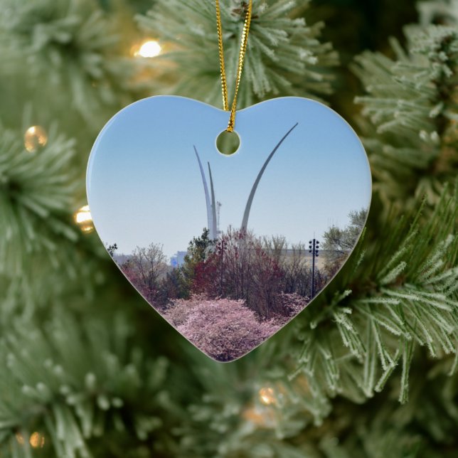 Air Force Memorial Heart Ornament (Tree)