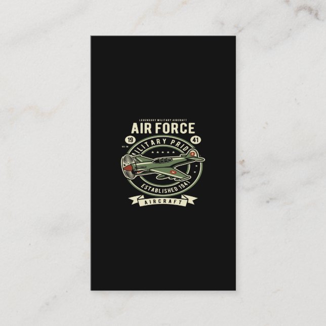 air force military pride aircraft business card (Front)