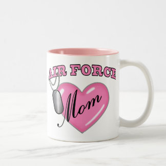 Air Force Mum Heart N Dog Tag Two-Tone Coffee Mug