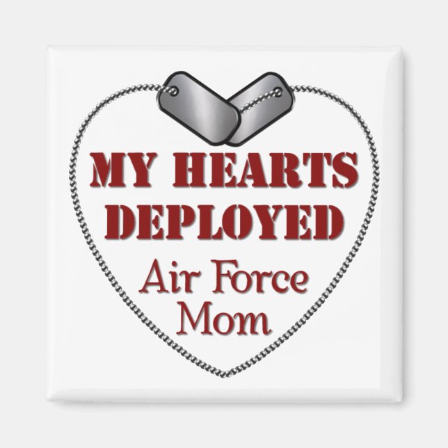 Air Force Mum, My Hearts Deployed Magnet (Front)
