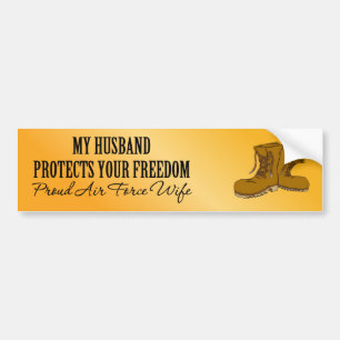 (Air Force) My Husband Protects Your Freedom Bumper Sticker