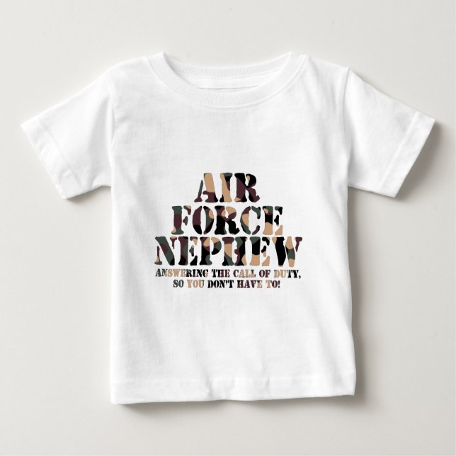Air Force Nephew Answering Call Baby T-Shirt (Front)