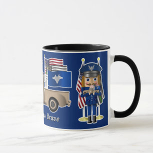 Air Force Nutcracker with Little Military Truck Mug