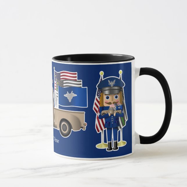Air Force Nutcracker with Little Military Truck Mug (Right)