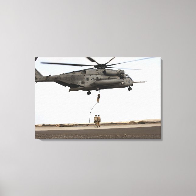 Air Force pararescuemen conduct a combat insert 3 Canvas Print (Front)