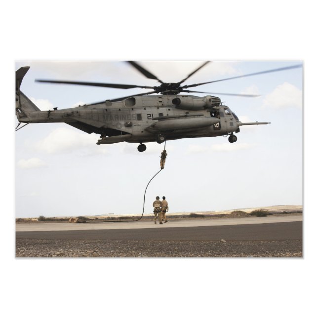 Air Force pararescuemen conduct a combat insert Photo Print (Front)