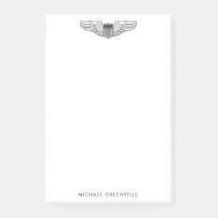 Air Force Pilot Wings with Custom Text Post-it Notes
