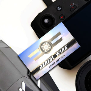 Air force roundel  gold metallic and sky business card