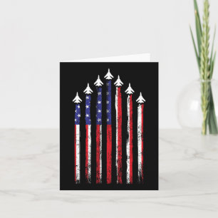 Air Force Us Veterans 4th Of July American Flag In Card