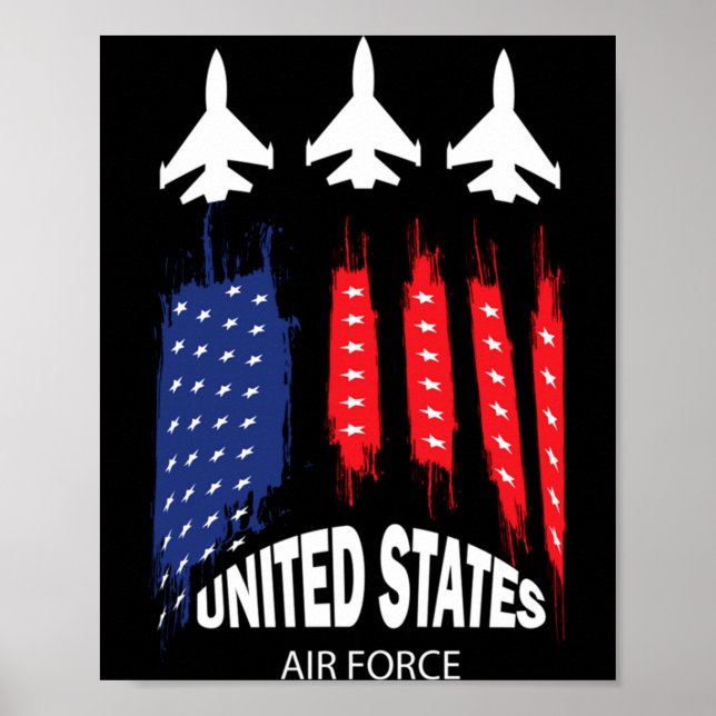 Air Force Us Veterans 4th Of July Poster (Front)