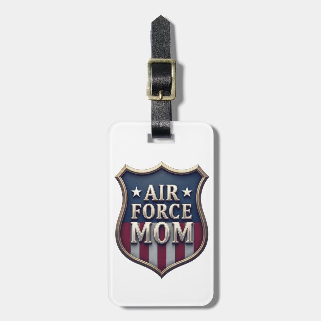 Air Force (USAF) Mom Luggage Tag (Front Vertical)