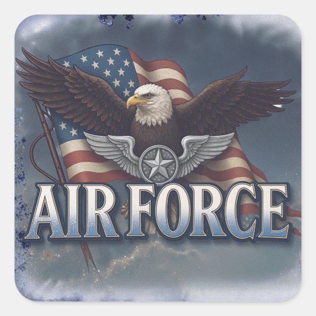 Air Force (USAF) Square Sticker (Front)