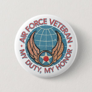 Air Force Veteran 6 Cm Round Badge