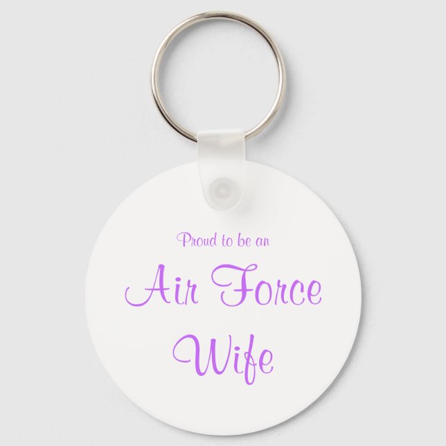 Air Force Wife keychain (lavender) (Front)