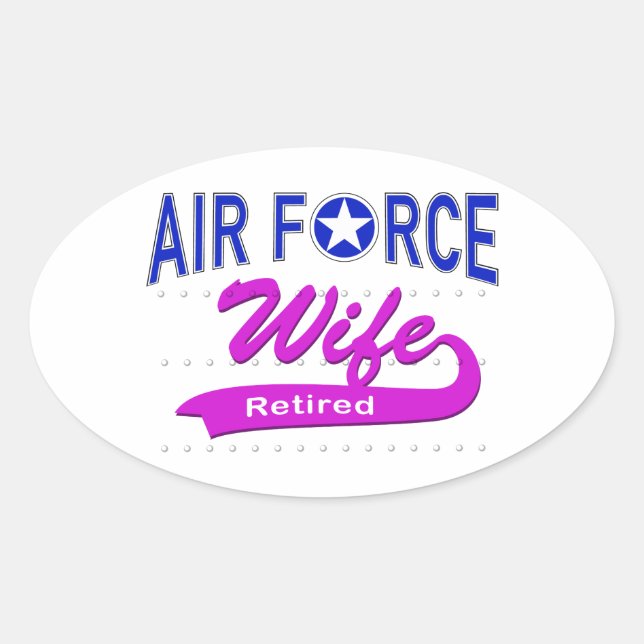 Air Force Wife Retired Oval Sticker (Front)