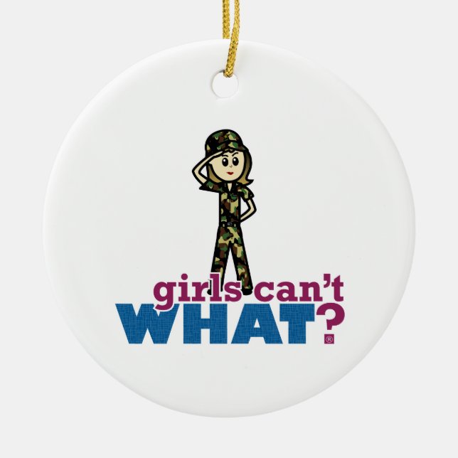 Air Force Woman Ceramic Tree Decoration (Front)