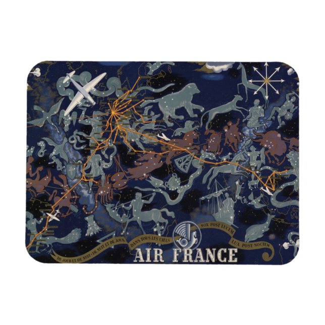 Air France : De nuit et de jour dans tous les ciel Magnet (Horizontal)
