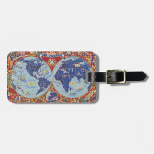 Air France Map of the World Luggage Tag