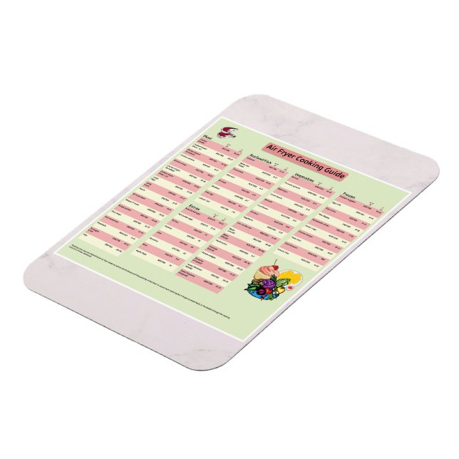 Air fryer cooking time guide Poster Magnet (Left Side)