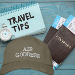 Air Goddess Typography, Wanderlust, Simple<br><div class="desc">Air Goddess Typography,  Wanderlust,  Simple Embroidered Baseball Cap.

Ignite your passion for adventure with our Wanderlust cap. This stylish cap features a  design that speaks to the heart of every travel enthusiast.

Copyright Soar In Style Designs.</div>