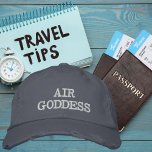 Air Goddess Typography, Wanderlust, Simple<br><div class="desc">Air Goddess Typography,  Wanderlust,  Simple Embroidered Baseball Cap.

Ignite your passion for adventure with our Wanderlust cap. This stylish cap features a  design that speaks to the heart of every travel enthusiast.

Copyright Soar In Style Designs.</div>