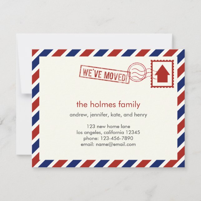 Air Mail Moving Announcement (Front)