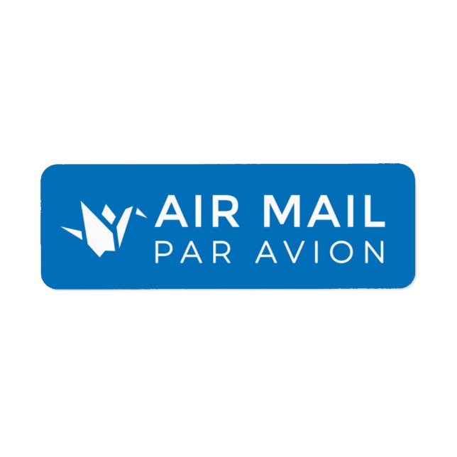 AIR MAIL PAR AVION 折り鶴 鳥 エアメールシール origami bird ラベル (Front)
