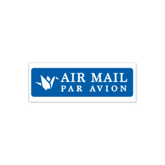 AIR MAIL PAR AVION 折り鶴 鳥 エアメールスタンプ origami bird セル Self-inking Stamp