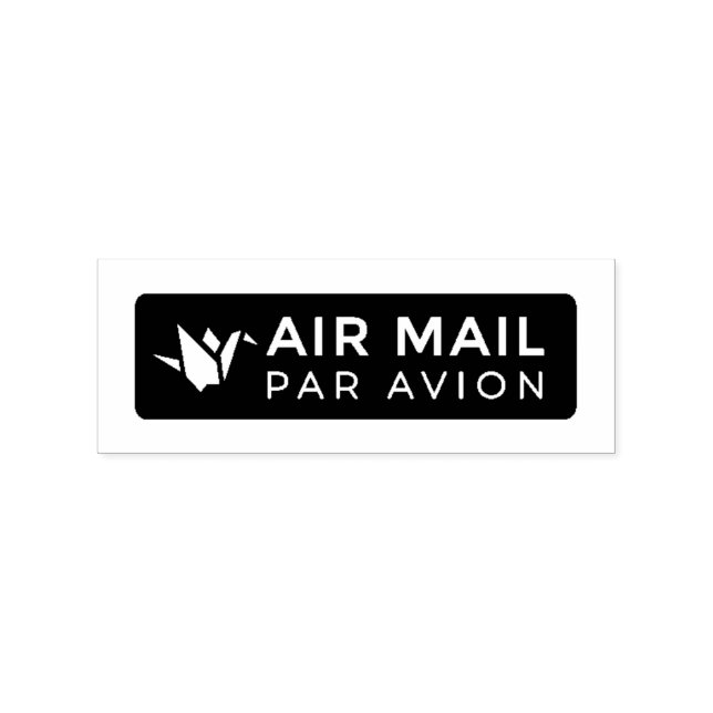 AIR MAIL PAR AVION 折り鶴 鳥 エアメールスタンプ origami bird ラバ Rubber Stamp (Imprint)