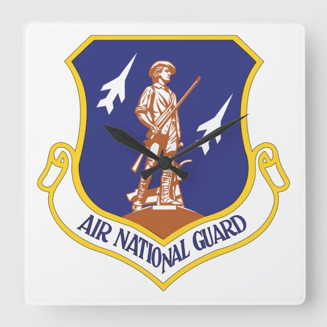 Air National Guard Military Veteran Square Wall Clock (Front)