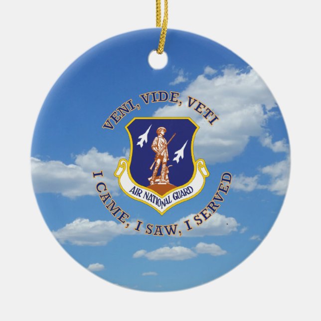 Air National Guard Shield Ceramic Tree Decoration (Front)