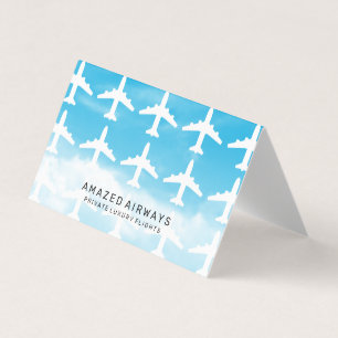 Air Plane Flights Clouds and Sky Business Card