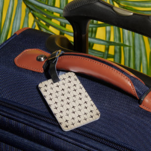 Air Plane Retro Patterned Luggage Tag