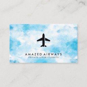 Air Plane Sky Clouds Business Card