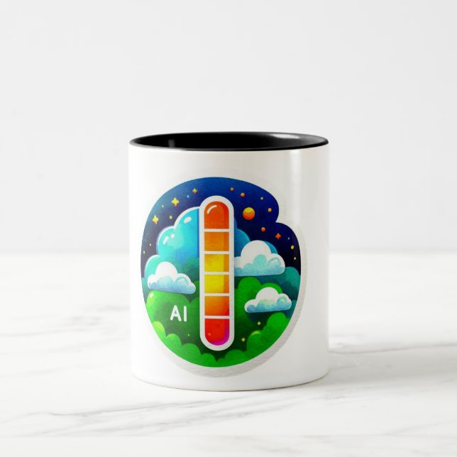 Air quality index Two-Tone coffee mug (Center)
