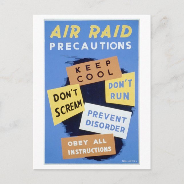 Air Raid Precautions Poster Postcard (Front)