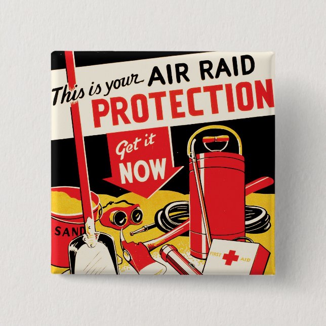 Air Raid Protection 15 Cm Square Badge (Front)