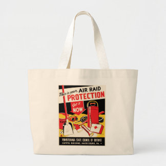 Air Raid Protection Large Tote Bag
