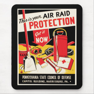Air Raid Protection Mouse Pad
