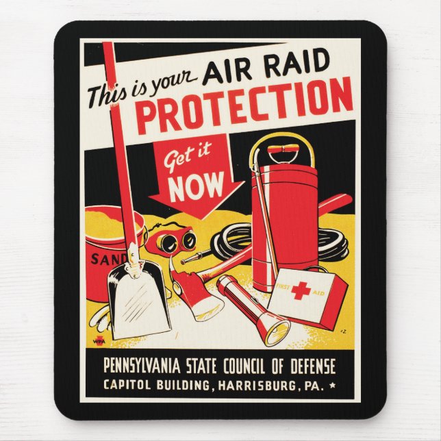 Air Raid Protection Mouse Pad (Front)