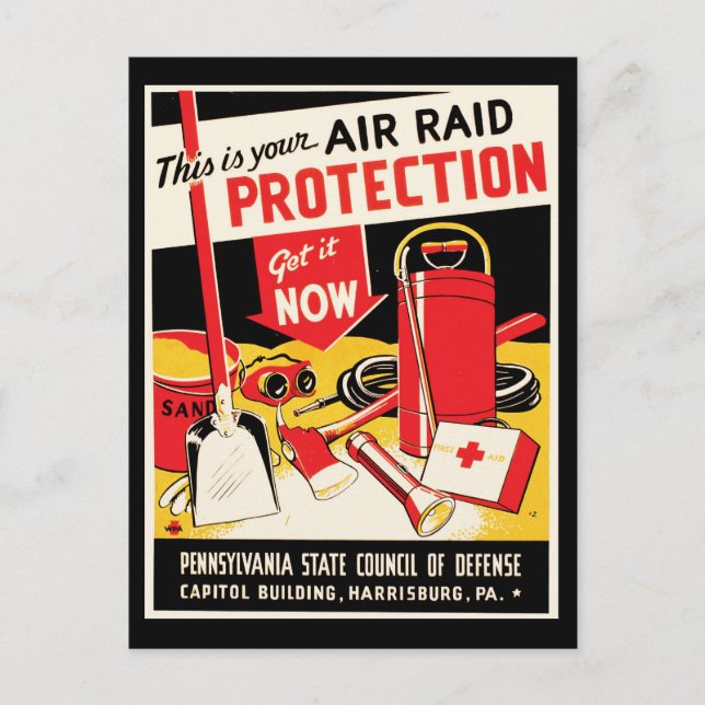 Air Raid Protection Postcard (Front)