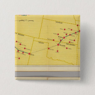 Air Route from Los Angeles to Columbus 15 Cm Square Badge