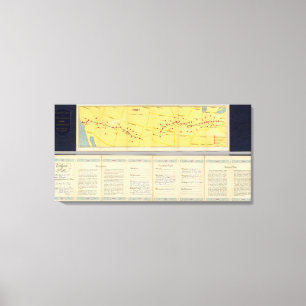 Air Route from Los Angeles to Columbus Canvas Print