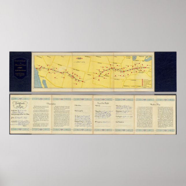 Air Route from Los Angeles to Columbus Poster (Front)